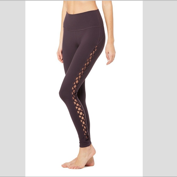 New with Tag AloYoga Interlace Leggings Eggplant S - Picture 2 of 8